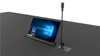 17 "Motorized Retractable ki monitè kè bebe ak mikwofòn
